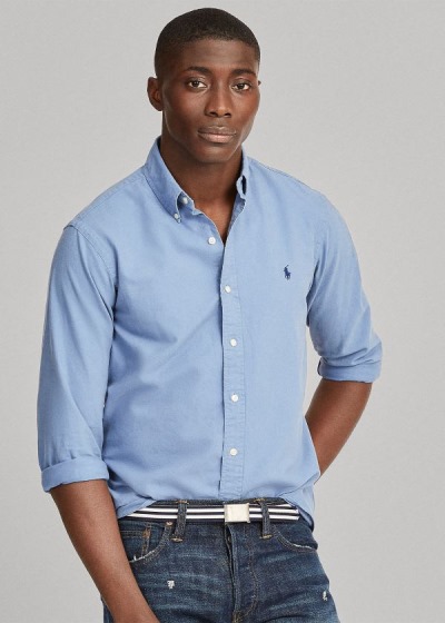 Camisa Oxford Polo Ralph Lauren Hombre Azules - Garment-Dyed - YFANU6851